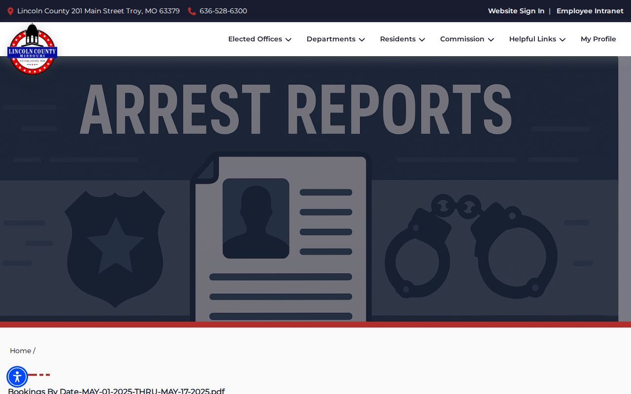 Lincoln County released inmate historical booking report archive